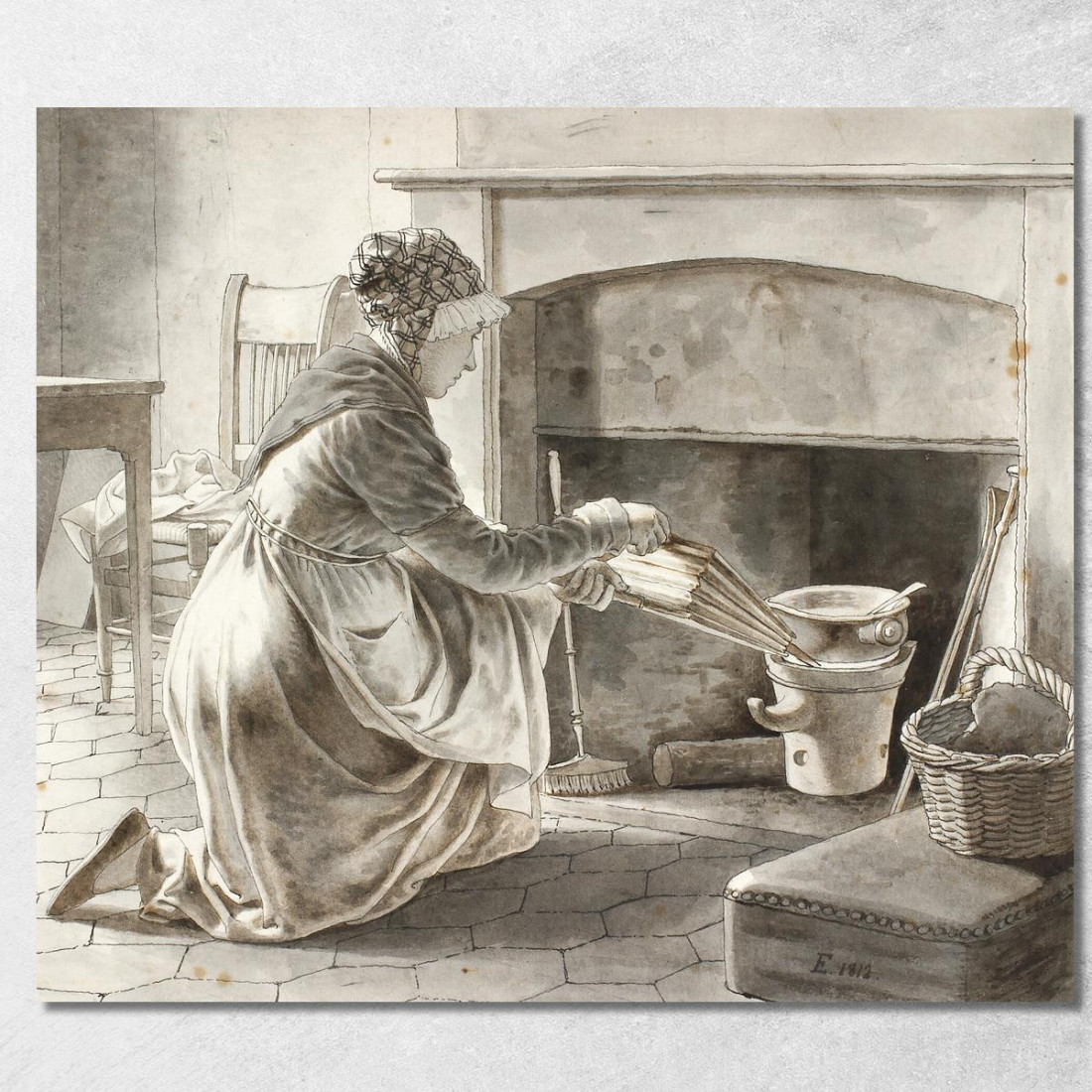 Si Prepara Il Cibo. L'Ospite Di Eckersberg A Parigi Christoffer Wilhelm Eckersberg cwe27 quadro stampato su tela Si Prepara Il Cibo. L'Ospite Di Eckersberg A Parigi Christoffer Wilhelm Eckersberg cwe27 quadro stampato su tela