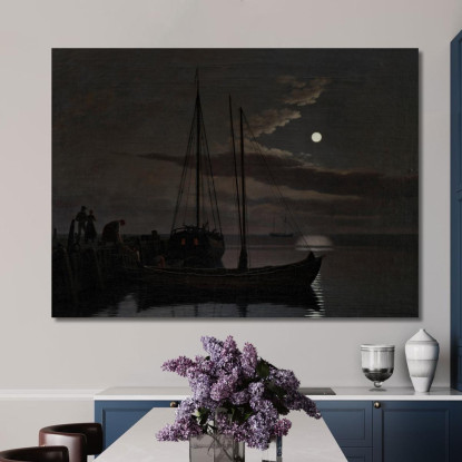 Quadro Al Chiaro Di Luna Christoffer Wilhelm Eckersberg cwe39 quadro stampato su tela