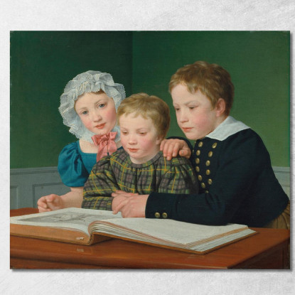 Ritratto Dei Figli Di C.F. Holm Christoffer Wilhelm Eckersberg cwe46 quadro stampato su tela