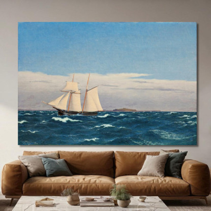 Marina Con L'Isola Di Hjelm E La Costa Dello Jutland Christoffer Wilhelm Eckersberg cwe59 quadro stampato su tela