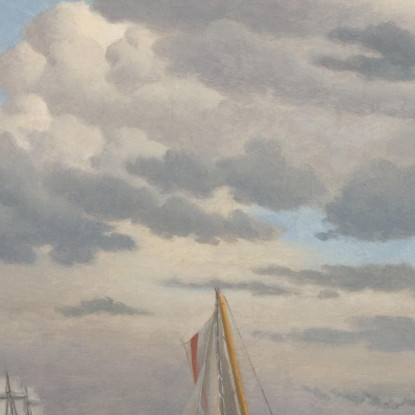 Navi Nello Stretto A Nord Del Castello Di Kronborg Elsinore Christoffer Wilhelm Eckersberg cwe61 quadro stampato su tela