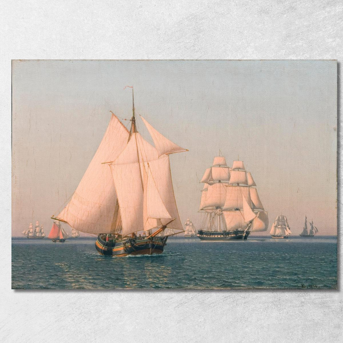 Navi A Vela Con Brezza Leggera In Un Chiaro Pomeriggio Estivo Christoffer Wilhelm Eckersberg cwe62 quadro stampato su tela Navi A Vela Con Brezza Leggera In Un Chiaro Pomeriggio Estivo Christoffer Wilhelm Eckersberg cwe62 quadro stampato su tela