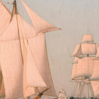 Navi A Vela Con Brezza Leggera In Un Chiaro Pomeriggio Estivo Christoffer Wilhelm Eckersberg cwe62 quadro stampato su tela