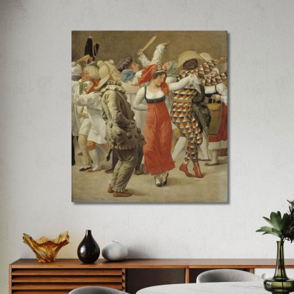 Il Carnevale A Roma (Frammento) Christoffer Wilhelm Eckersberg cwe69 quadro stampato su tela