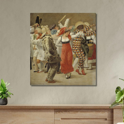 Il Carnevale A Roma (Frammento) Christoffer Wilhelm Eckersberg cwe69 quadro stampato su tela