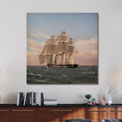 La Corvetta Najaden A Vela Christoffer Wilhelm Eckersberg cwe72 quadro stampato su tela