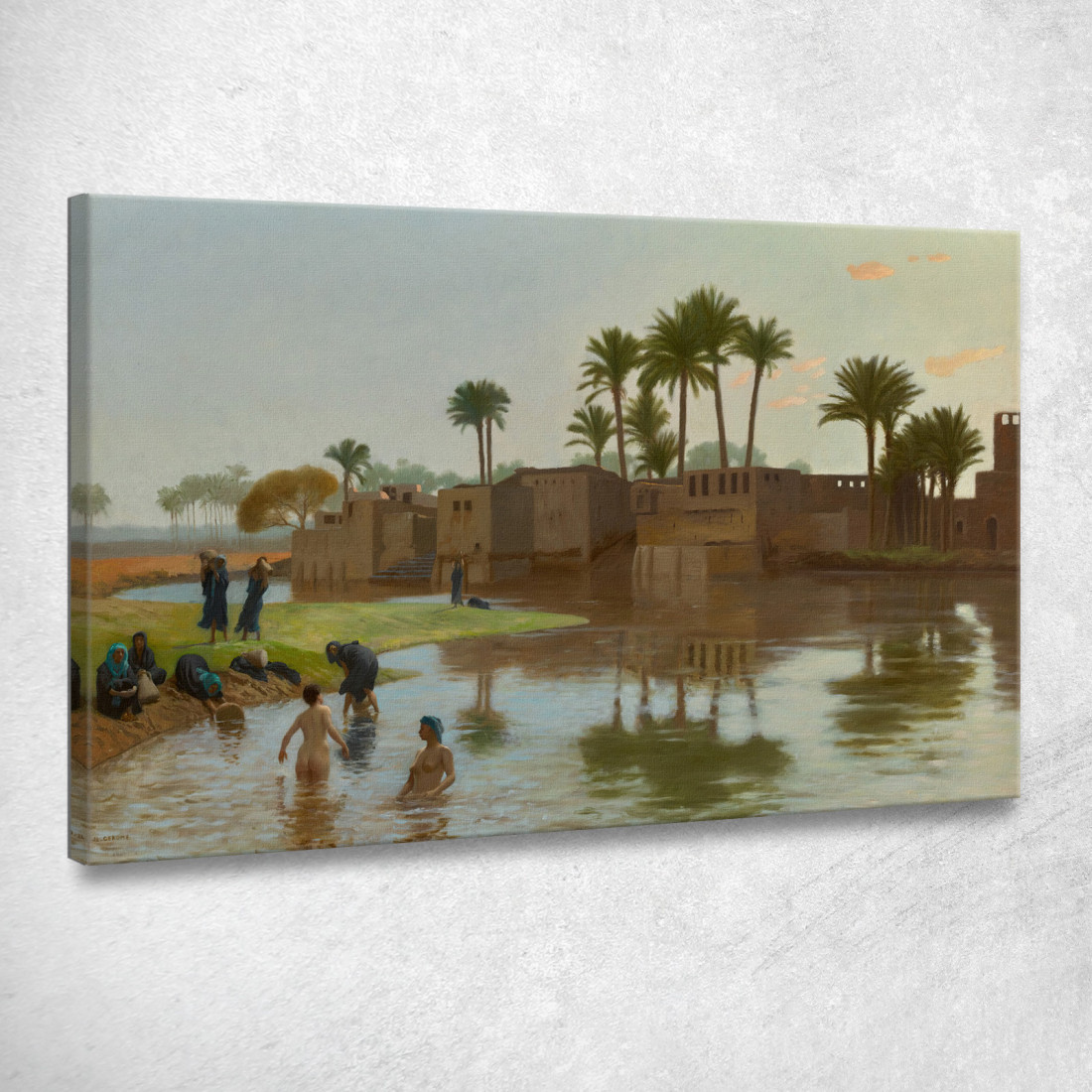 Fellah Donne Nella Vasca Da Bagno Jean-Léon Gérôme jlg53 quadro stampato su tela Fellah Donne Nella Vasca Da Bagno Jean-Léon Gérôme jlg53 quadro stampato su tela