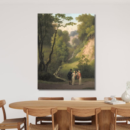 La Spaccatura Del Diavolo Presso Il Maniero Di Liselund Sull'Isola Di Møn Christoffer Wilhelm Eckersberg cwe75 quadro stampato