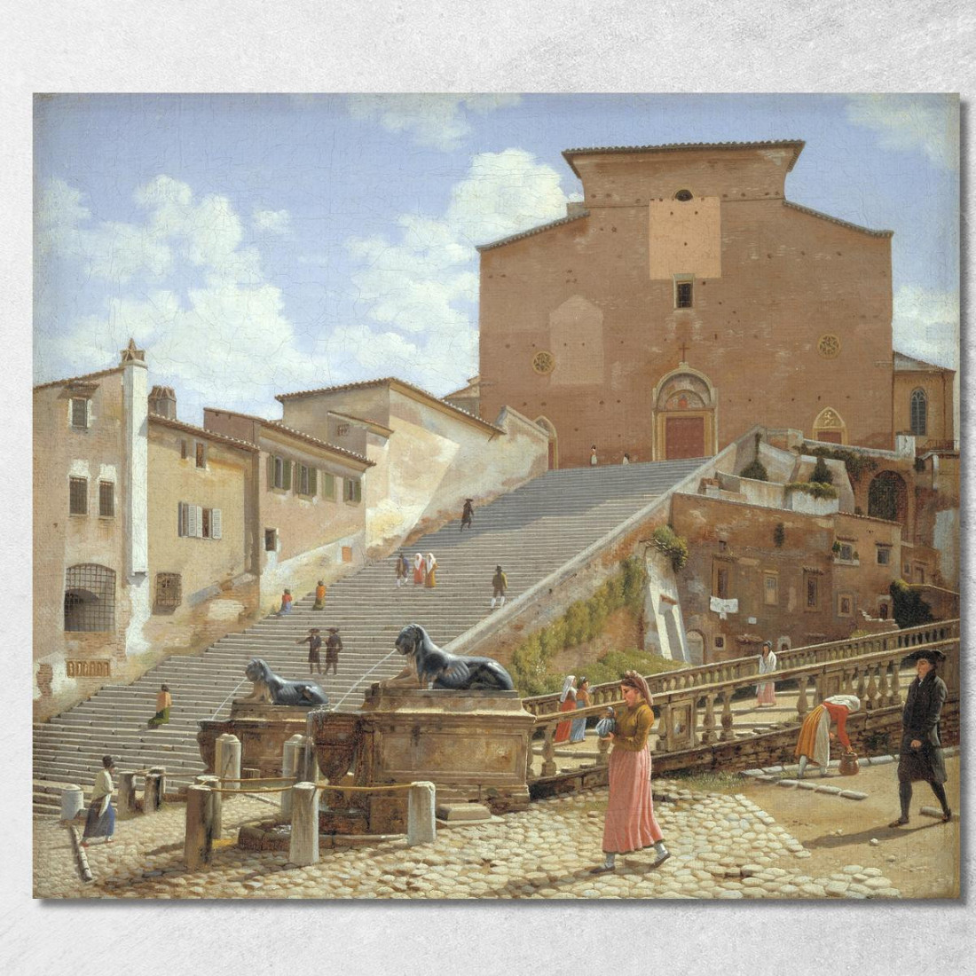 I Gradini Di Marmo Che Conducono Alla Chiesa Di Santa Maria In Aracoeli A Roma Christoffer Wilhelm Eckersberg cwe78 quadro stam