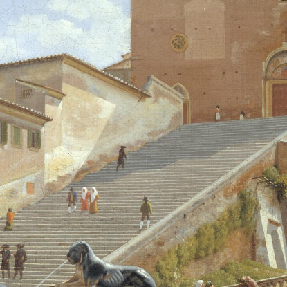 I Gradini Di Marmo Che Conducono Alla Chiesa Di Santa Maria In Aracoeli A Roma Christoffer Wilhelm Eckersberg cwe78 quadro stam