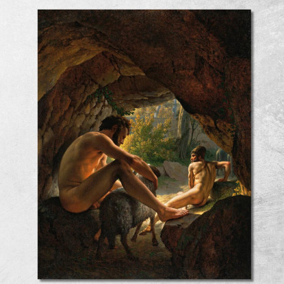 Ulisse Fugge Dalla Grotta Di Polifemo Christoffer Wilhelm Eckersberg cwe84 quadro stampato su tela