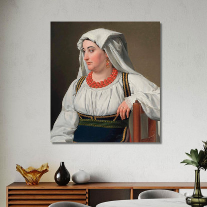 Una Ciociara (Ritratto Di Una Ragazza Di Campagna Romana) Christoffer Wilhelm Eckersberg cwe86 quadro stampato su tela