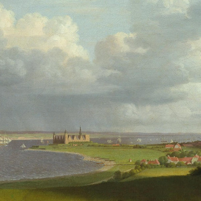 Veduta A Nord Del Castello Di Kronborg Christoffer Wilhelm Eckersberg cwe92 quadro stampato su tela