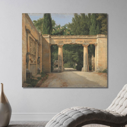 Veduta Del Giardino Di Villa Borghese A Roma Christoffer Wilhelm Eckersberg cwe96 quadro stampato su tela