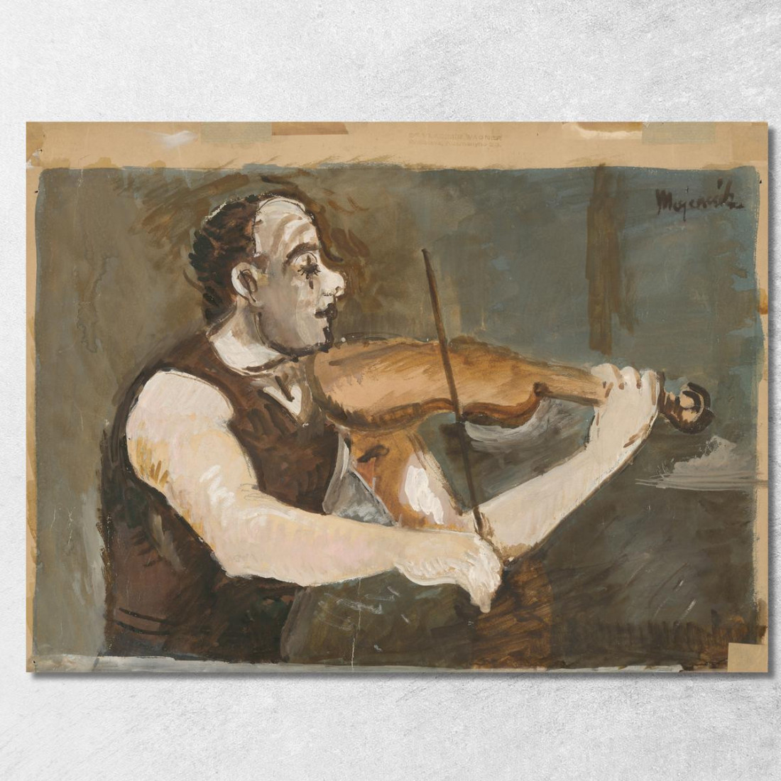 Zingaro Violinista Sul Dorso Di Un Bue Cyprián Majerník cmj9 quadro stampato su tela Zingaro Violinista Sul Dorso Di Un Bue Cyprián Majerník cmj9 quadro stampato su tela