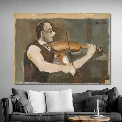 Zingaro Violinista Sul Dorso Di Un Bue Cyprián Majerník cmj9 quadro stampato su tela