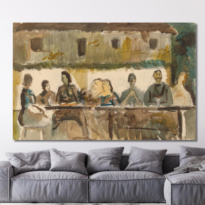 Festa Davanti Alla Casa Cyprián Majerník cmj31 quadro stampato su tela