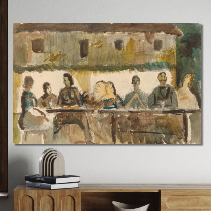 Festa Davanti Alla Casa Cyprián Majerník cmj31 quadro stampato su tela