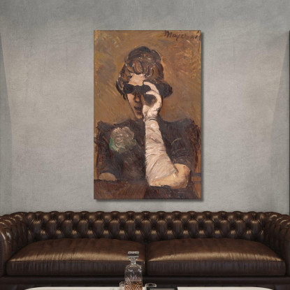 Donna Con Binocolo Da Teatro Cyprián Majerník cmj38 quadro stampato su tela