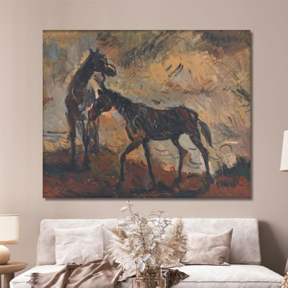 Cavalli In Fuga Cyprián Majerník cmj69 quadro stampato su tela