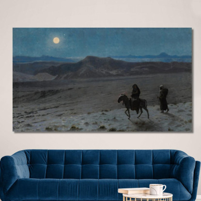 La Fuga In Egitto Di Notte Jean-Léon Gérôme jlg67 quadro stampato su tela
