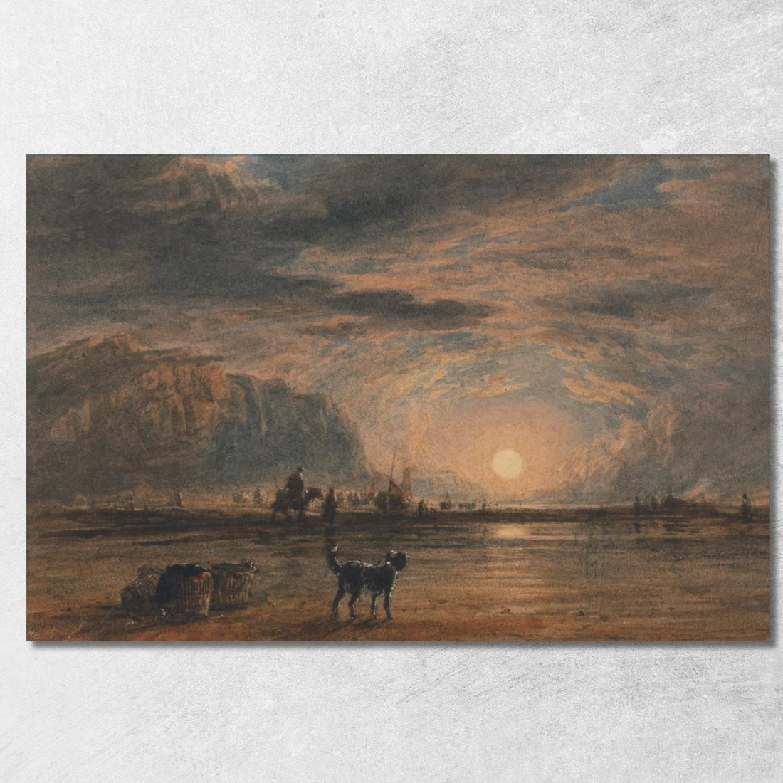 Scena Di Spiaggia All'Alba David Cox dcx4 quadro stampato su tela