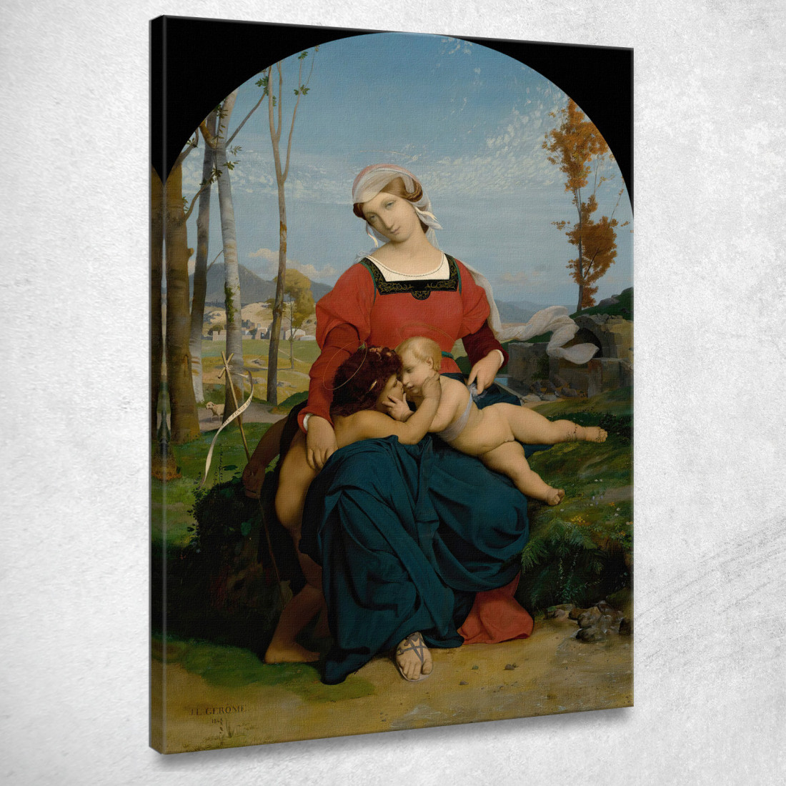 La Vergine Il Bambino Gesù E San Giovanni Jean-Léon Gérôme jlg70 quadro stampato su tela La Vergine Il Bambino Gesù E San Giovanni Jean-Léon Gérôme jlg70 quadro stampato su tela