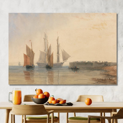 Ingresso Al Porto Di Calais David Cox dcx13 quadro stampato su tela
