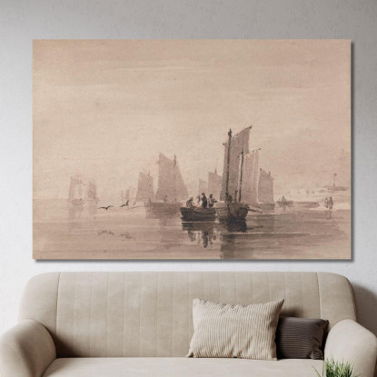Pescando Al Largo Di Hastings David Cox dcx16 quadro stampato su tela