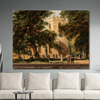 Chiesa Di Harborne Vicino A Birmingham David Cox dcx21 quadro stampato su tela