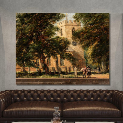 Chiesa Di Harborne Vicino A Birmingham David Cox dcx21 quadro stampato su tela