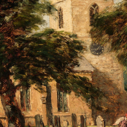 Chiesa Di Harborne Vicino A Birmingham David Cox dcx21 quadro stampato su tela