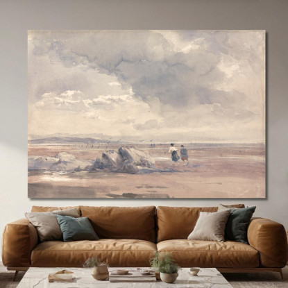 Sulle Sabbie Di Lancaster Bassa Marea David Cox dcx34 quadro stampato su tela