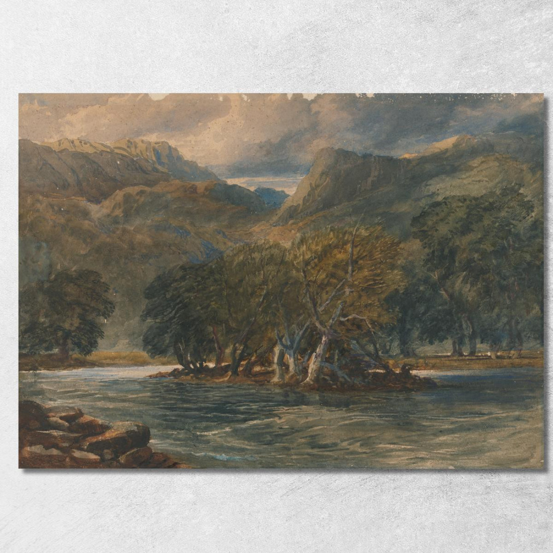 Sul Fiume Conway Galles Del Nord David Cox dcx35 quadro stampato su tela Sul Fiume Conway Galles Del Nord David Cox dcx35 quadro stampato su tela