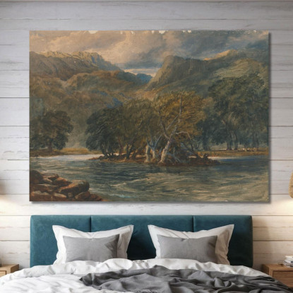 Sul Fiume Conway Galles Del Nord David Cox dcx35 quadro stampato su tela
