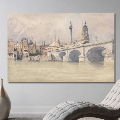 L'Apertura Del Nuovo Ponte Di Londra David Cox dcx46 quadro stampato su tela