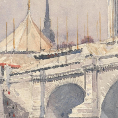 L'Apertura Del Nuovo Ponte Di Londra David Cox dcx46 quadro stampato su tela