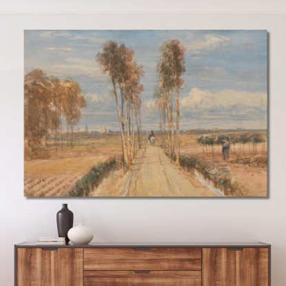 Il Viale Dei Pioppi Dopo Hobbema David Cox dcx47 quadro stampato su tela