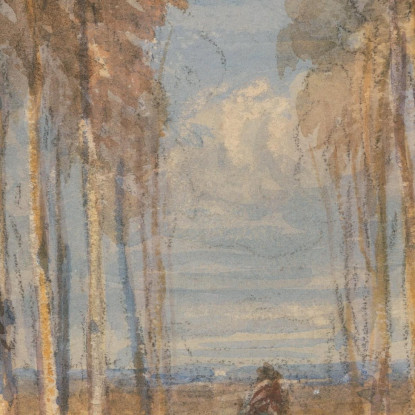 Il Viale Dei Pioppi Dopo Hobbema David Cox dcx47 quadro stampato su tela