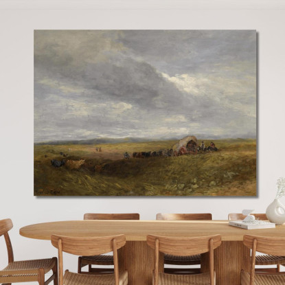 Viaggiatori In Un Paesaggio David Cox dcx52 quadro stampato su tela