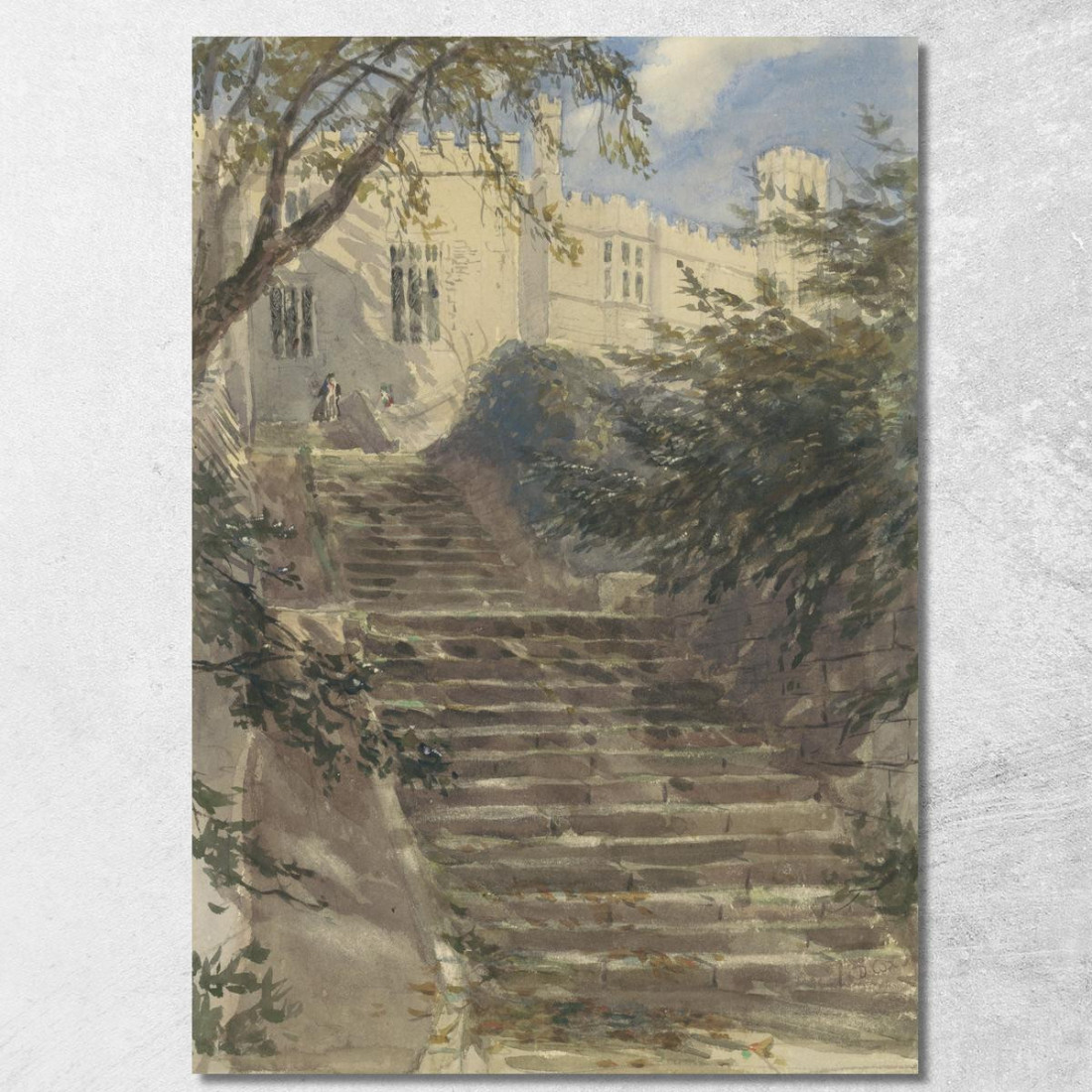 Scala Del Giardino Presso Haddon Hall Derbyshire David Cox dcx53 quadro stampato su tela Scala Del Giardino Presso Haddon Hall Derbyshire David Cox dcx53 quadro stampato su tela