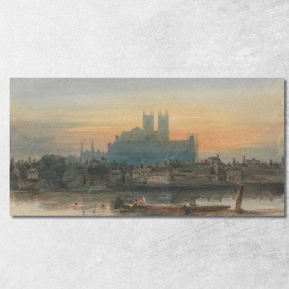 Westminster Da Lambeth David Cox dcx57 quadro stampato su tela