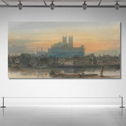 Westminster Da Lambeth David Cox dcx57 quadro stampato su tela