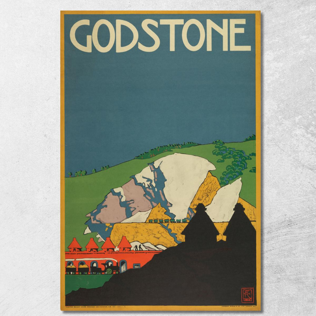 Godstone Metropolitana Di Londra Edward McKnight Kauffer emk7 quadro stampato su tela Godstone Metropolitana Di Londra Edward McKnight Kauffer emk7 quadro stampato su tela