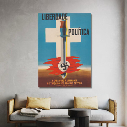 Libertà Politica A Ogni Popolo La Libertà Di Tracciare Il Proprio Destino Edward McKnight Kauffer emk8 quadro stampato su tela