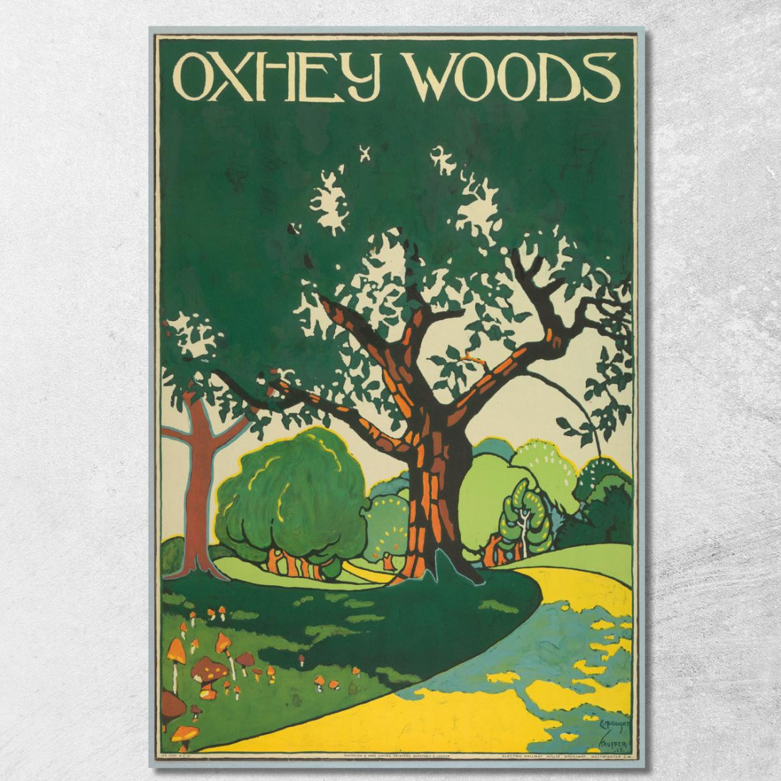 Oxhey Woods Metropolitana Di Londra Edward McKnight Kauffer emk11 quadro stampato su tela