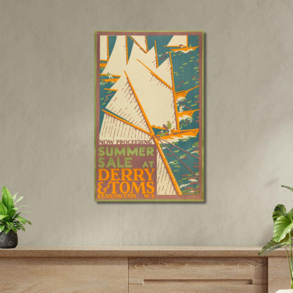 Saldi Estivi Da Derry And Tom'S Londra Edward McKnight Kauffer emk13 quadro stampato su tela