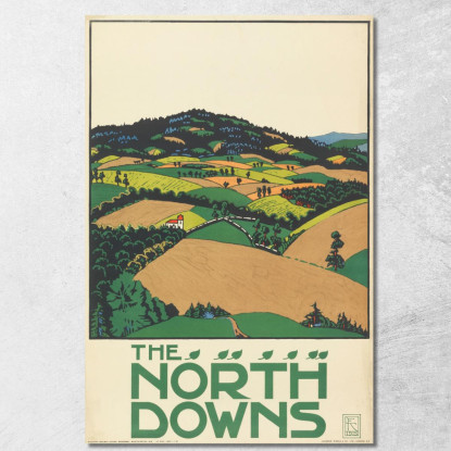 The North Downs Metropolitana Di Londra Edward McKnight Kauffer emk14 quadro stampato su tela