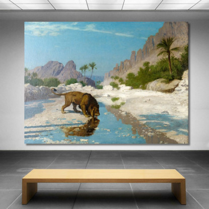 Leone Nel Deserto Jean-Léon Gérôme jlg79 quadro stampato su tela