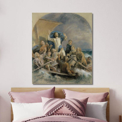 Cristo Calma Una Tormenta Eero Järnefelt ejr2 cuadro en lienzo